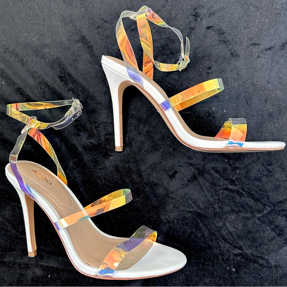 Aldo Ankle Strap heels with Holographic details